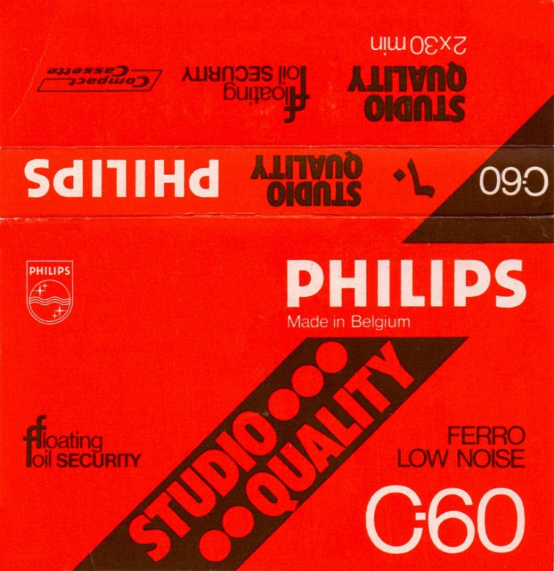 Compact Cassette Philips Studio Quality 60 Type I Normal 1978 Europe
