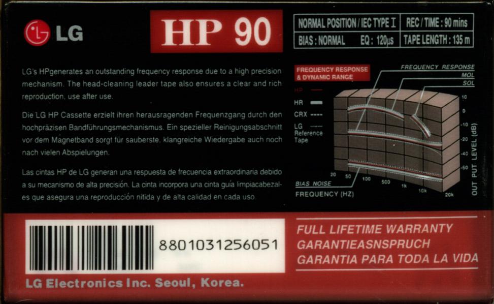 Compact Cassette LG HP 90 Type I Normal 1995 Europe