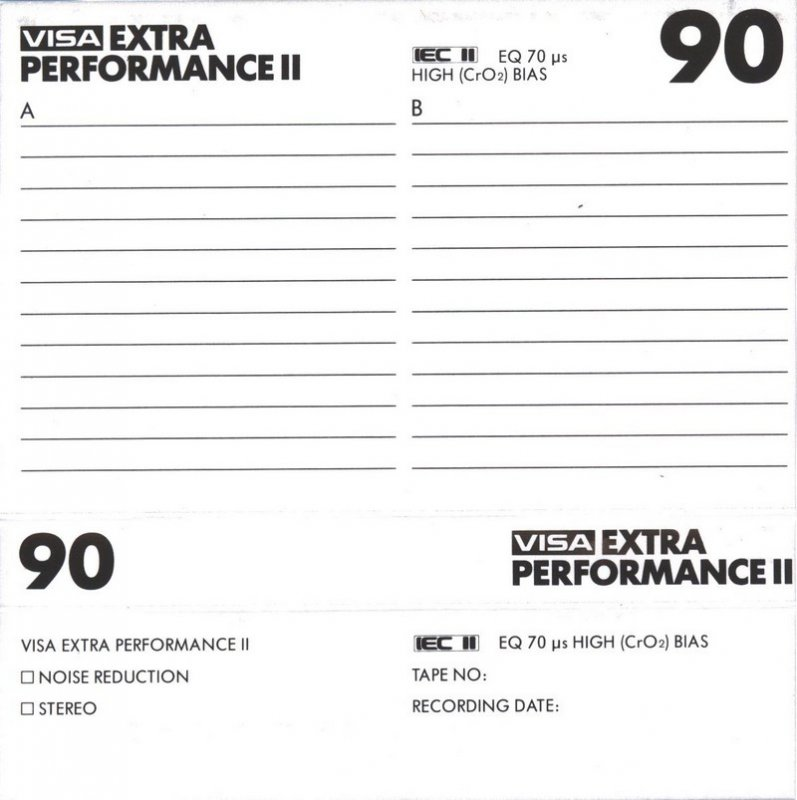 Compact Cassette Visa Extra Performance II 90 Type II Chrome 1981 North America