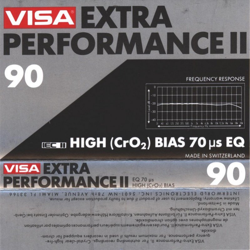 Compact Cassette Visa Extra Performance II 90 Type II Chrome 1981 North America