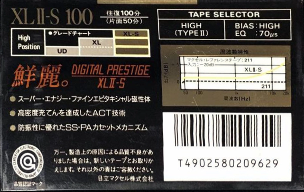 Compact Cassette Maxell XLII-S 100 Type II Chrome 1990 Japan
