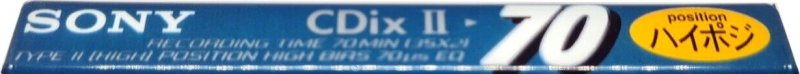 Compact Cassette Sony CDix II 70 "C-70CDX2E" Type II Chrome 1997 Japan