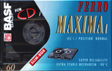 Compact Cassette BASF Ferro Maxima I 60 Type I Normal 1993 Europe