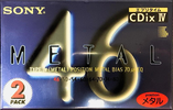 2 pack Sony CDix IV 46 "2C-46CDX4C" Type IV Metal 1995 Japan