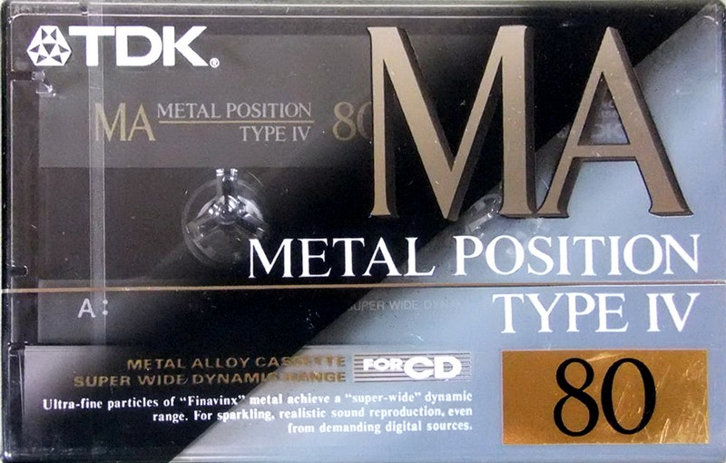 Compact Cassette TDK MA 80 "MA-80R" Type IV Metal 1992 Japan