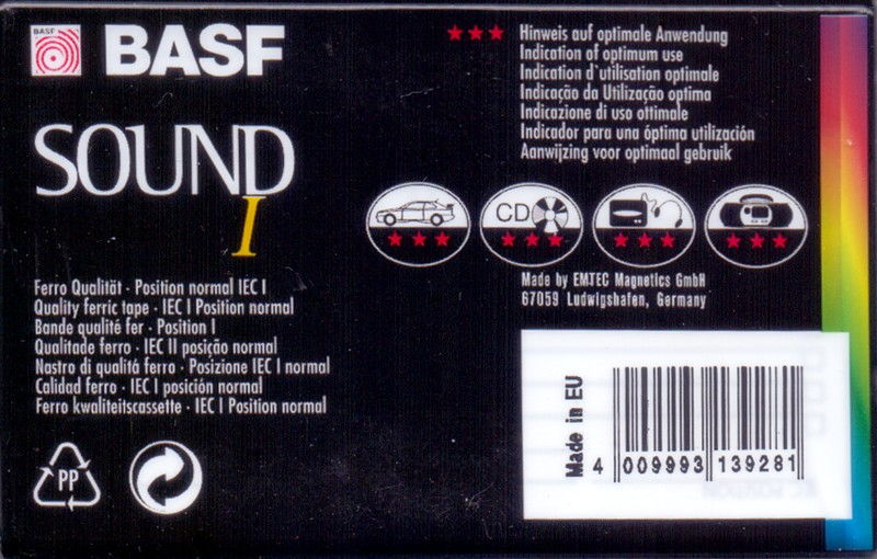 Compact Cassette BASF Sound 60 Type I Normal 1997 Europe