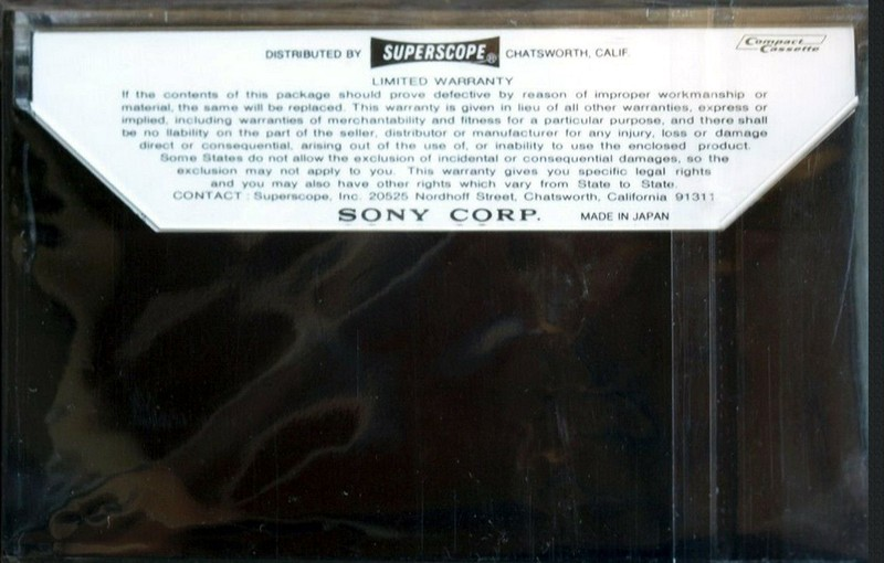 Compact Cassette Sony FeCr 90+2 Type III Ferro Chrome 1974 USA