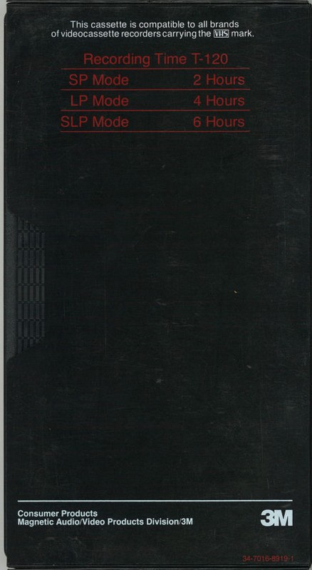 VHS, Video Home System Scotch 120 Type I Normal USA