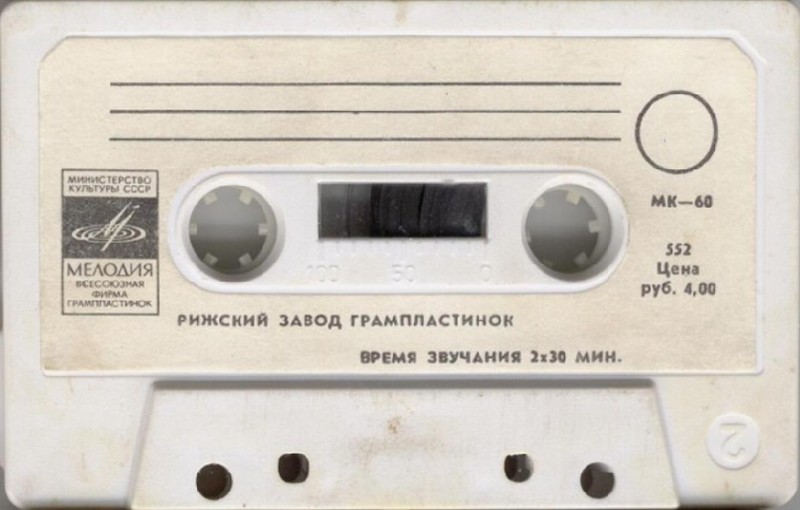 Compact Cassette Мелодия / Melodiya MK 60 60 Type I Normal 1980 USSR