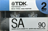 2 pack TDK SA 90 "SA-90X2G" Type II Chrome 1988 Europe