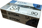 2 pack TDK SA 90 "SA-90X2G" Type II Chrome 1988 Europe