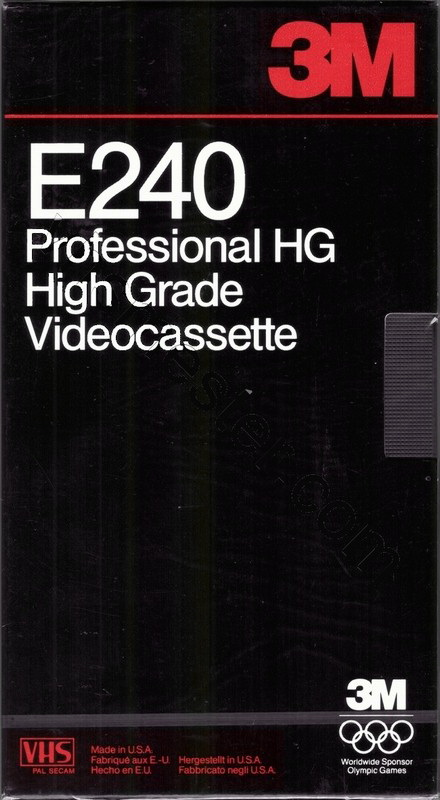 VHS, Video Home System 3M E 240 "E240" Type I Normal 1990 Europe