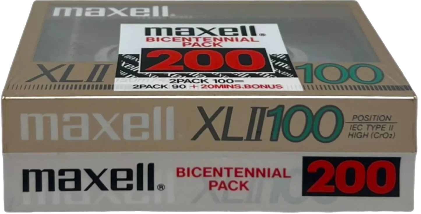 2 pack Maxell XLII 100 "Bicentennial pack 200" Type II Chrome 1986 Europe