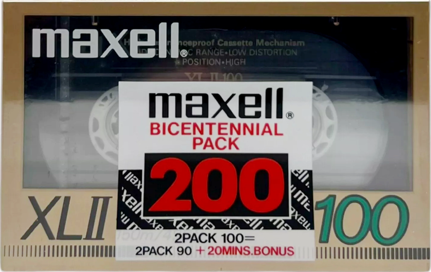 2 pack Maxell XLII 100 "Bicentennial pack 200" Type II Chrome 1986 Europe