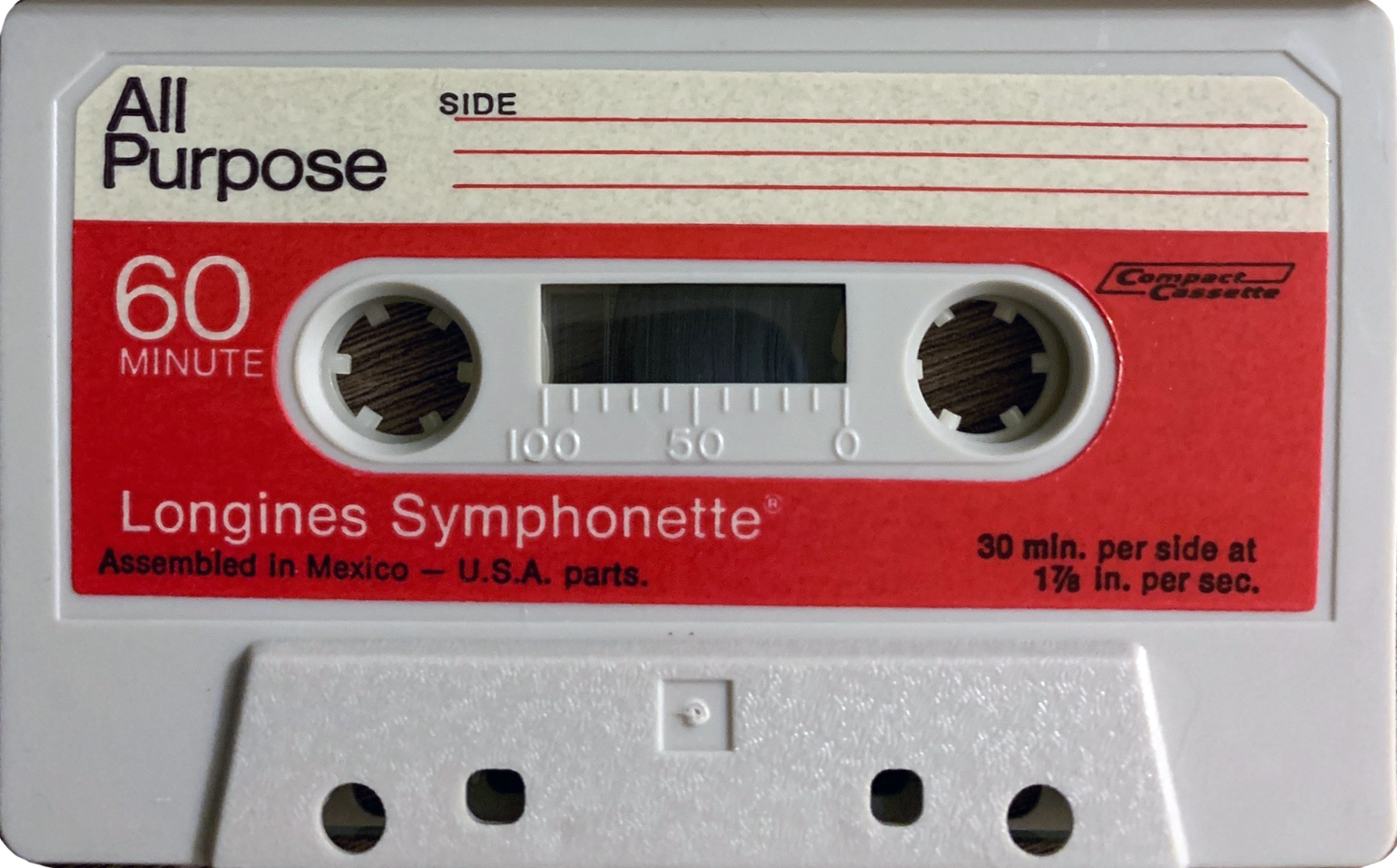 Compact Cassette Longines Symphonette 60 Type I Normal 1968 USA