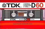 Compact Cassette TDK D 60 Type I Normal 1985 USA