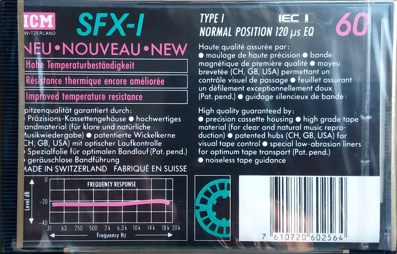 Compact Cassette ICM SFX-I 60 Type I Normal 1990 Europe