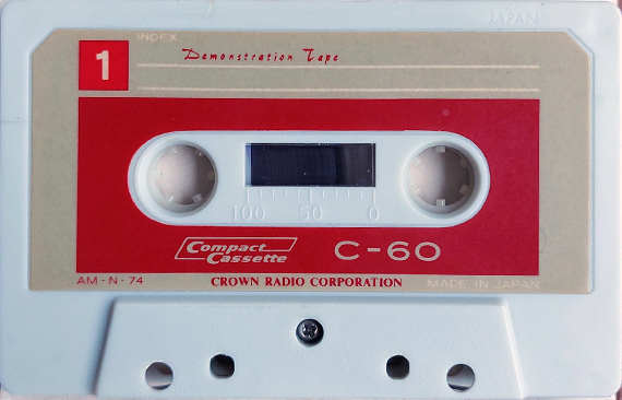 Compact Cassette Crown / Crown Radio Corporation 60 "AM-N-74" Demonstration Tape 1968 USA