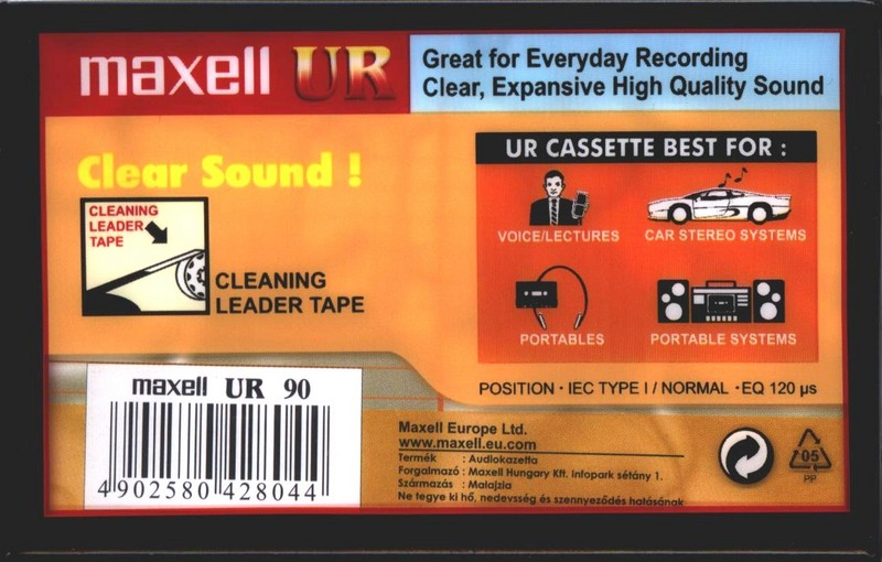 Compact Cassette Maxell UR 90 Type I Normal 2002 Europe