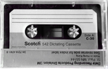 Compact Cassette Scotch 542 30 Dictating Cassette Hong Kong