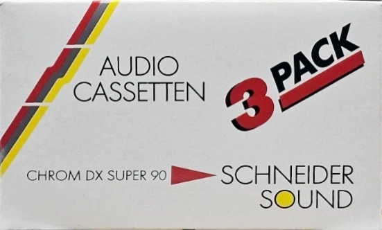 3 pack Schneider Chrom DX Super 90 "SOUND" Type II Chrome 1989 Germany