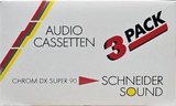 3 pack Schneider Chrom DX Super 90 "SOUND" Type II Chrome 1989 Germany