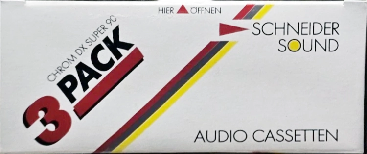 3 pack Schneider Chrom DX Super 90 "SOUND" Type II Chrome 1989 Germany