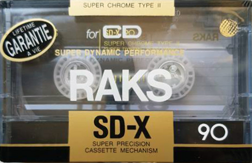 Compact Cassette RAKS SD-X 90 Type II Chrome 1991 Europe