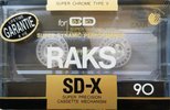 Compact Cassette RAKS SD-X 90 Type II Chrome 1991 Europe
