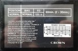 Compact Cassette Crown / Crown Radio Corporation UF-1 60 Type I Normal Europe