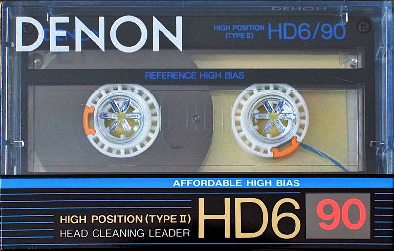 Compact Cassette Denon HD6 90 "HD6/90" Type II Chrome 1988 Europe, USA