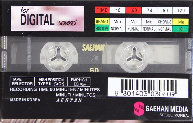 Compact Cassette Saehan MA 60 Type II Chrome 1994 Europe