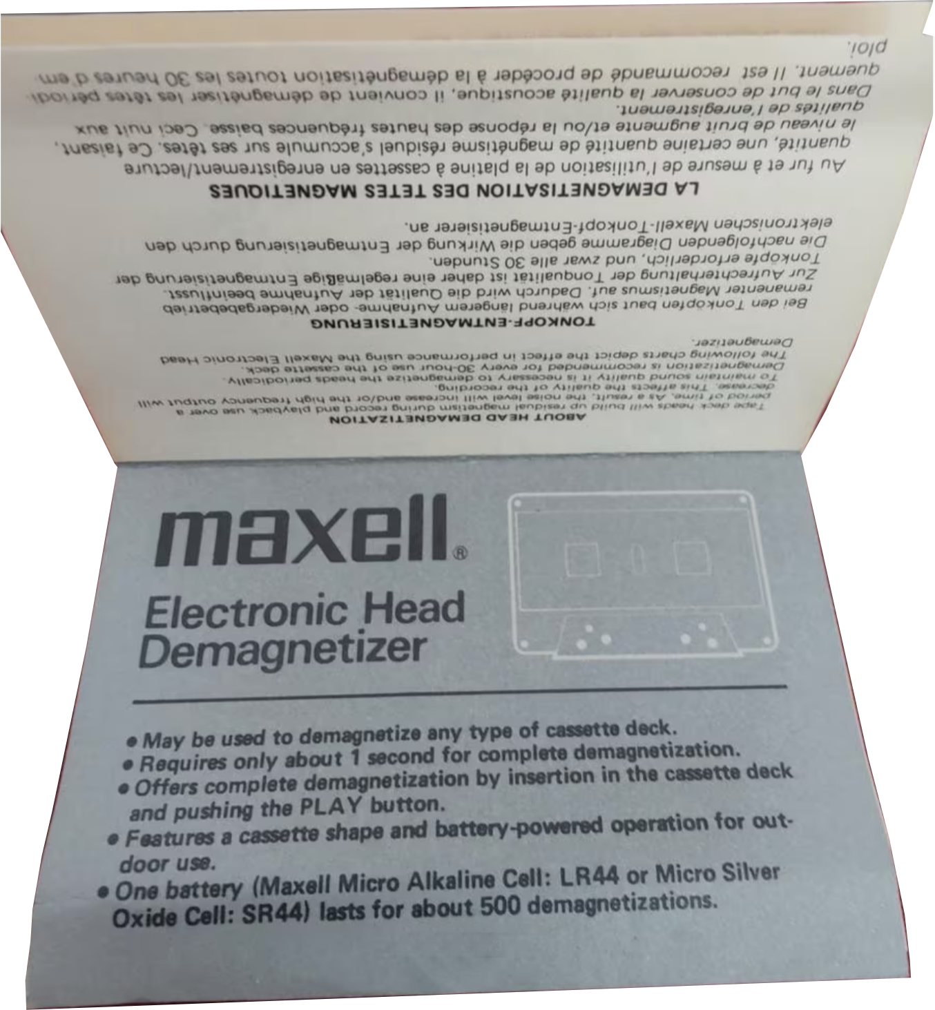 Blister Maxell "HE-44" Head Demagnetiser Europe