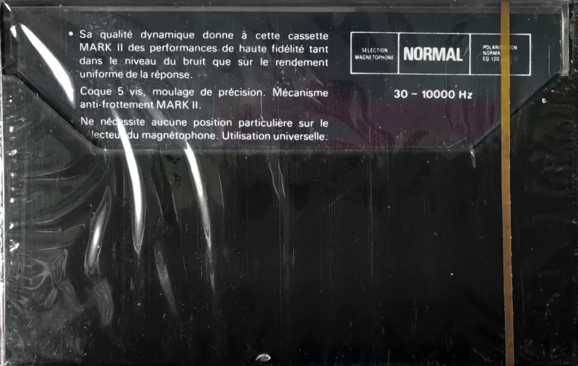 Compact Cassette Mark II High Energy 90 Type I Normal 1982 France