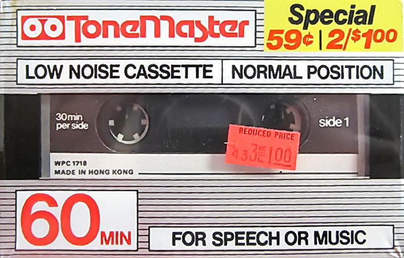 Compact Cassette ToneMaster 60 Type I Normal USA