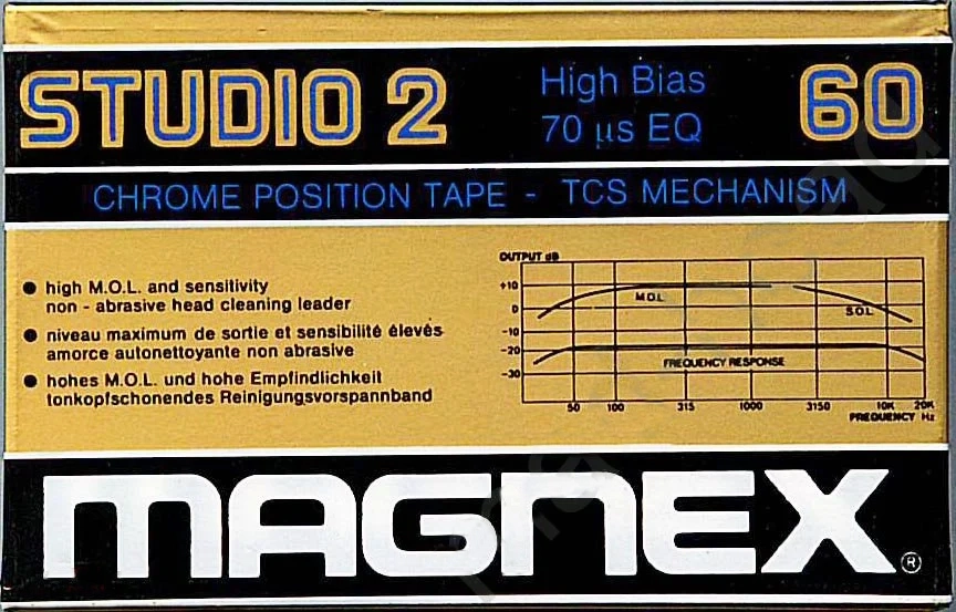 Compact Cassette Magnex Studio 2 60 Type II Chrome 1985 Europe