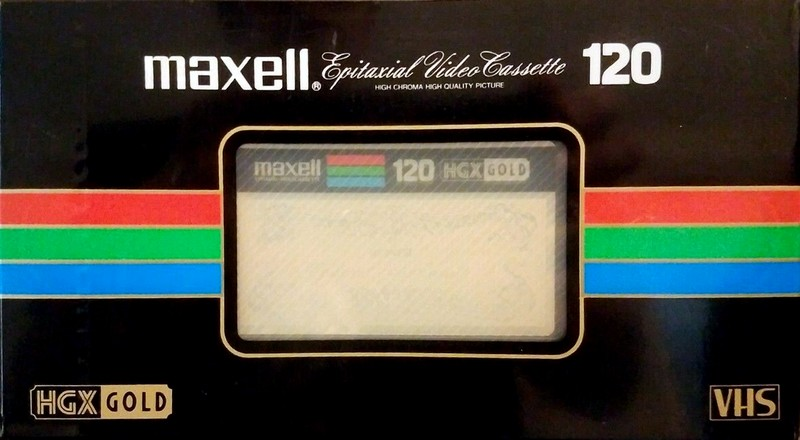 VHS, Video Home System Maxell HGX Gold 120 "T-120HGX(G)" Type II Chrome 1983 USA