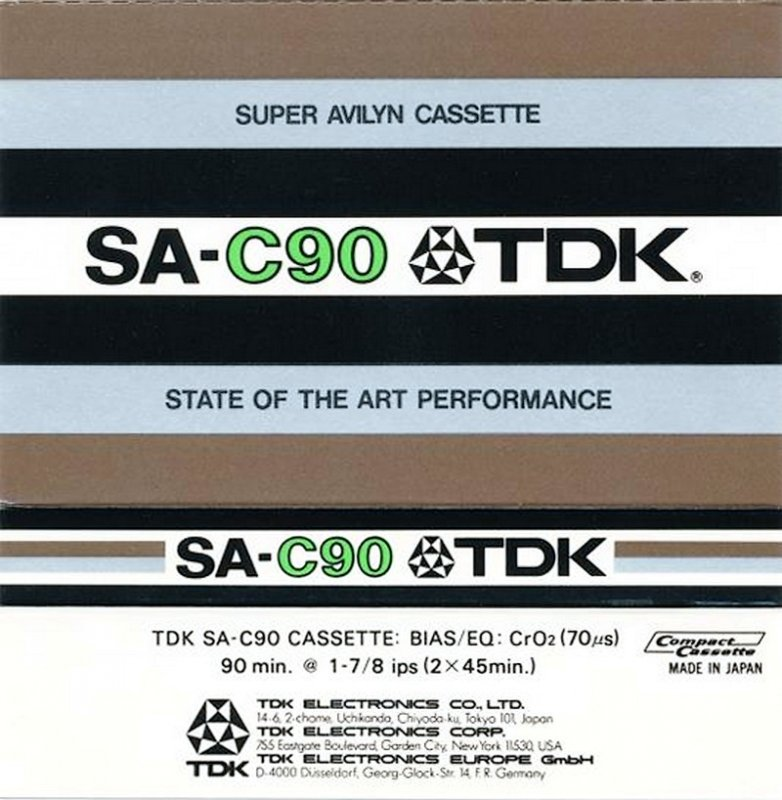 Compact Cassette TDK SA 90 Type II Chrome 1974 Europe, USA
