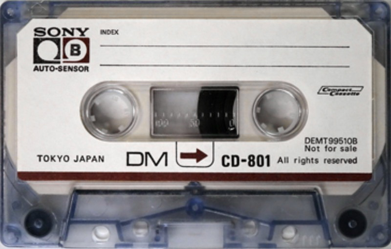 Compact Cassette Sony 30 "CD-801" Demonstration Tape 1971 Japan