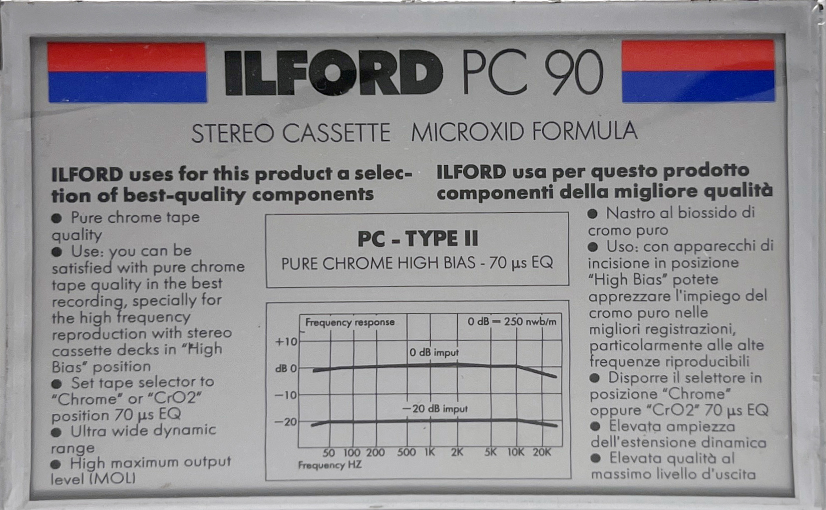 Compact Cassette Ilford PC 90 "Pure Chrome" Type II Chrome 1988 Europe