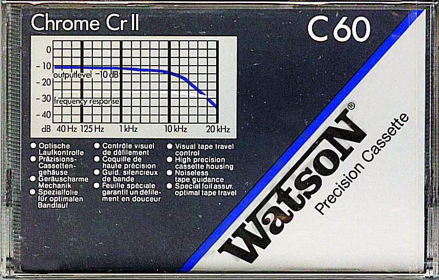Compact Cassette Watson 60 "Chrome Cr II" Type II Chrome 1990 Europe