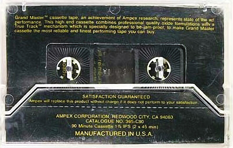 Compact Cassette Ampex Grand Master 90 Type I Normal 1978 USA