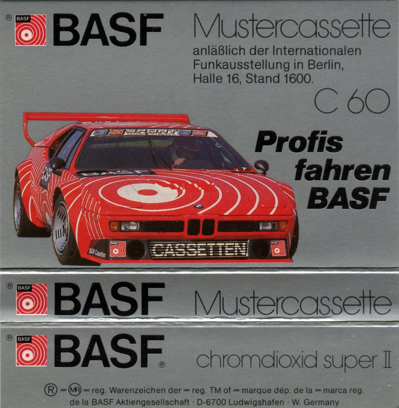 Compact Cassette BASF Chromdioxid Super II 60 "Mustercassette Profis fahren" Type II Chrome 1981 Germany