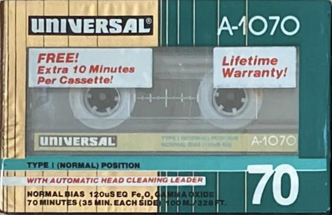 Compact Cassette Universal 70 "A-1070" Type I Normal USA
