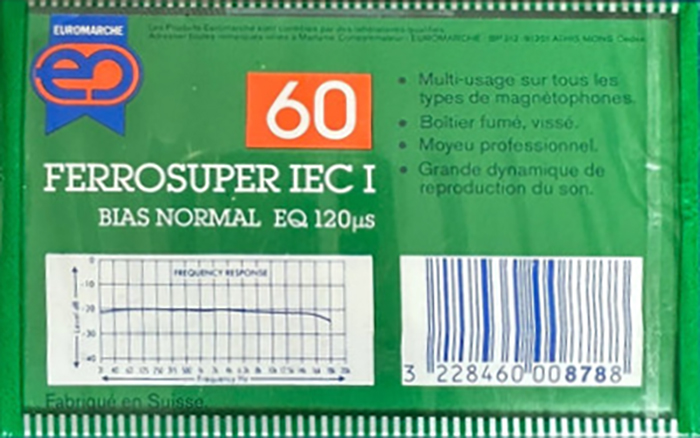 Compact Cassette Euromarche 60 "Ferrosuper" Type I Normal 1990 France