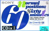 Compact Cassette Sony CDix I 60 "C-60CDX1b" Type I Normal 1994 Japan