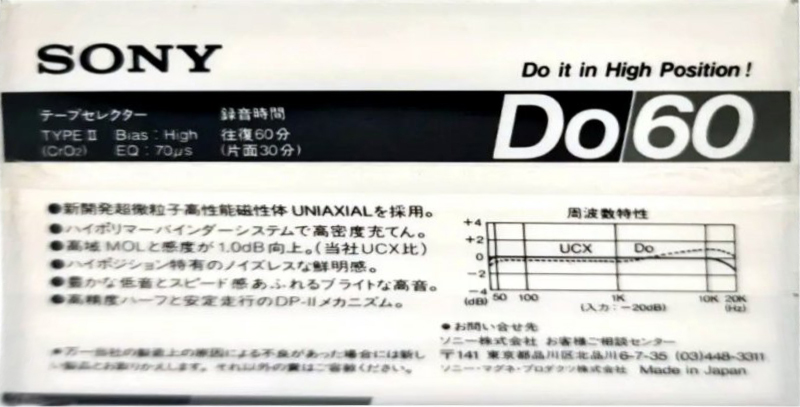 2 pack Sony Do 60 "2DO60" Type II Chrome 1985 Japan