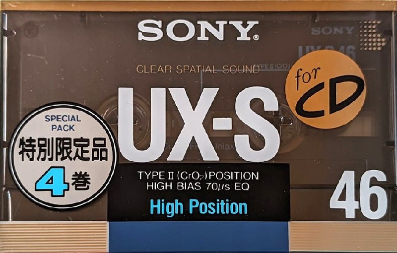 4 pack Sony UX-S 46 Type II Chrome 1988 Japan