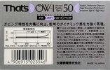 Compact Cassette Thats OW-1 50 Type I Normal 1990 Japan