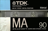 Compact Cassette TDK MA 90 Type IV Metal 1988 Australia, Europe